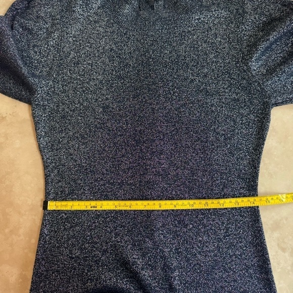 Sachin & Babi Amelie Metallic Knit Blue Knit Puff Long Sleeve Womens Size L - Picture 10 of 16